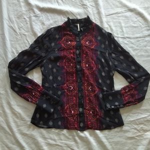 Free People printed blouse